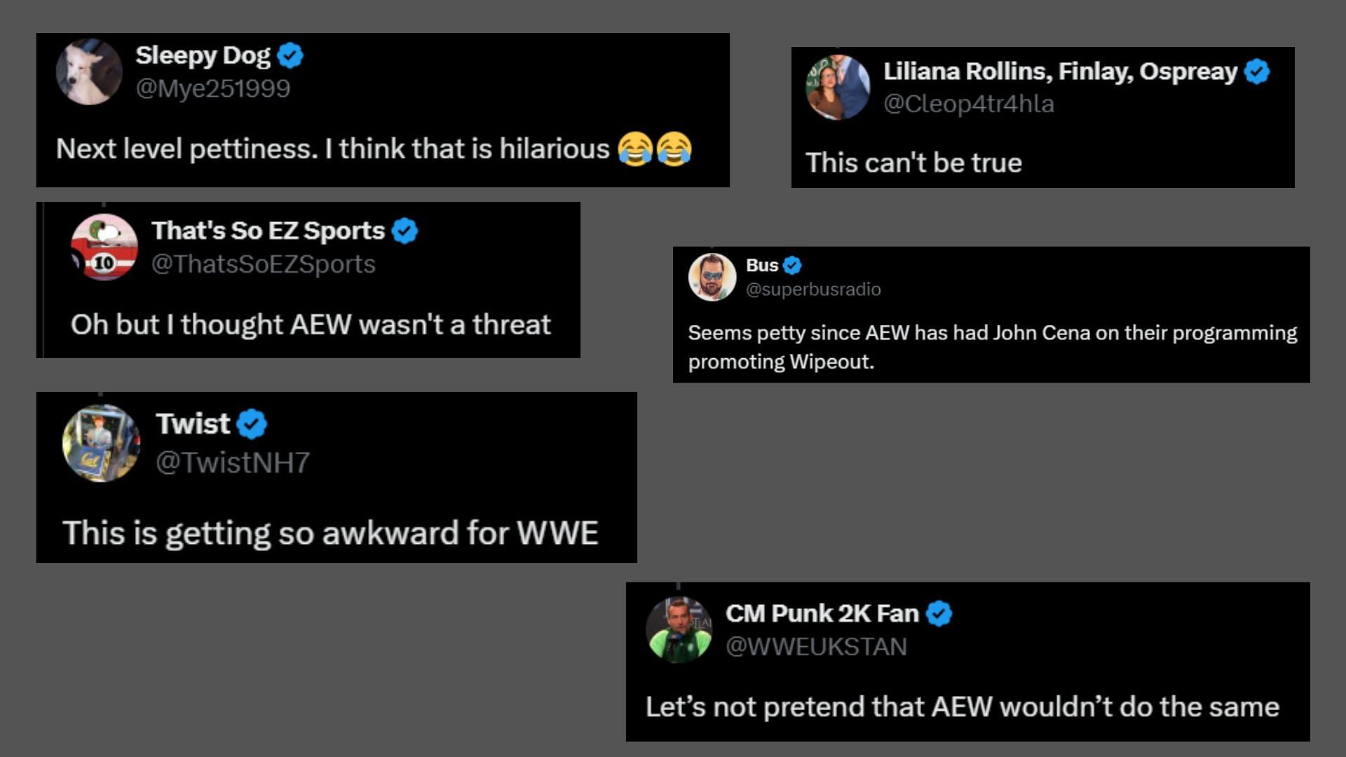 Fan reactions on X.